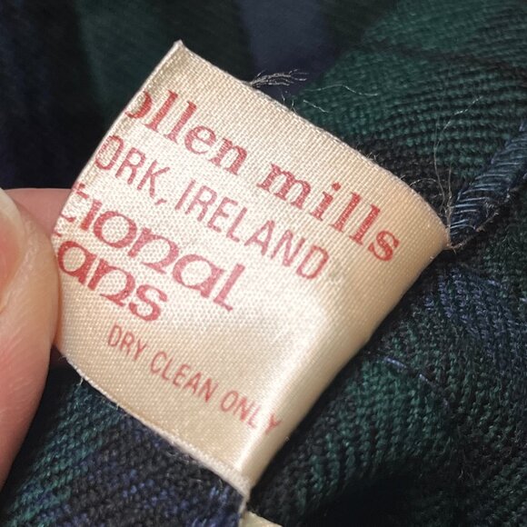 VTG Blarney Woollen Mills Kilt Skirt Blue Green Plaid Tartan Irish Wool Pleated - Picture 11 of 11